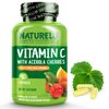 NATURELO Vitamin C with Organic Acerola Cherry Extract and Citrus Bioflavonoids - Vegan Supplement - Immune Support - 500 mg VIT C per Cap - Non-GMO - 90 Capsules