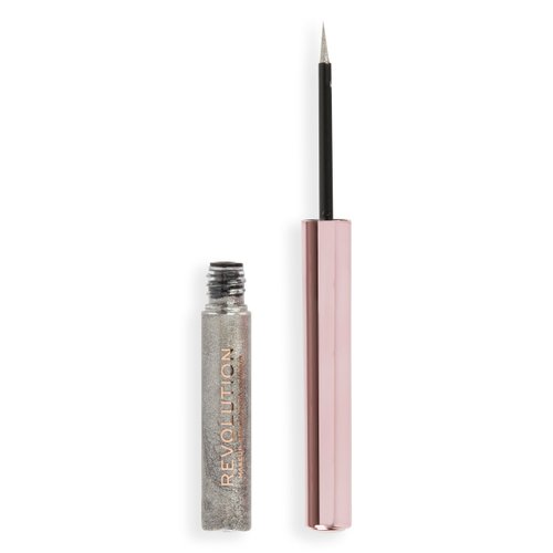 Makeup Revolution, Super Flick Liquid Eyeliner, Highly Pigmented, Silver, 0.08 fl. Oz