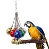 Jinkoozz Bird Toys, Parrot Ball Toys with Bells, Colorful Bird Chewing Toys, Bird Cage Accessories, Suitable for Birds Parrots Parakeets Cockatiels