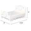 Dollhouse Furniture Mini Bed Set, Realistic Bedroom Accessories for 6 inch Dolls, Pillow, Wooden Frame, 1/12 Scale (White Bed, Pink Bedding)