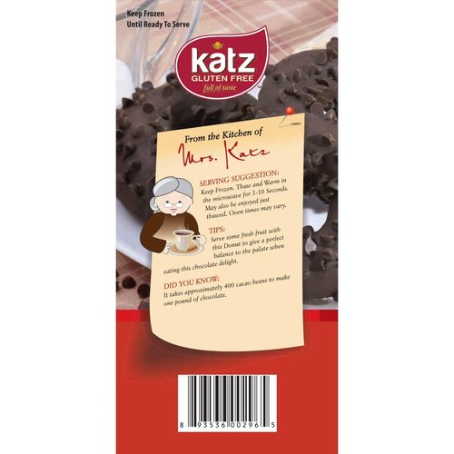 Katz Gluten Free Triple Chocolate Donuts | Dairy Free, Nut Free, Soy Free, Gluten Free | Kosher (1 Pack of 6 Donuts, 13 Ounce)