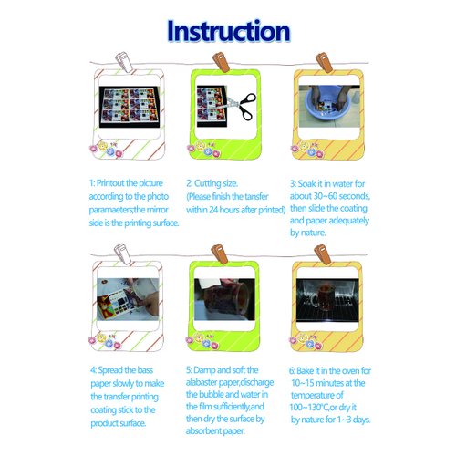 Rolurious 20 Sheets A4 Size Laser Waterslide Decal Paper Sheets Transparent Clear Water Slide Paper for Laser Printer