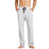 BALEAF Men's Sweatpants Casual Lounge Cotton Pajama Yoga Pants Open Bottom Straight Leg Male Sweat Pants with Pockets Light Gray XXL