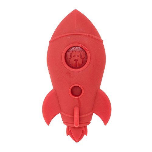SodaPup Spotnik Rocket Ship - Durable Dog Chew Toy Made in USA from Non-Toxic, Pet Safe, Food Safe Nylon Material for Mental Stimulation, Clean Teeth, Fresh Breath, Problem Chewing, Calming, & More