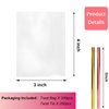 Morepack 3x4 Inches Clear Cellophane Bags 200 Pcs OPP Plastic Treat Bags with 200 Twist Ties for Gift Wrapping, Packaging Lollipop, Candies, Dessert, Cakepop, Cookies, Chocolate