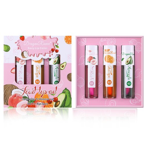 CAHIUYOA 3PCS Color Changing Lip Gloss Set,Plumping Lip Oil Moisturizing Lip Balm Magic Lipstick Lip Stain Lip Gloss Oil Tinted for Lip Care and Dry Lip - Set A