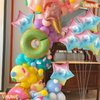 Rainbow Star Balloons 18 Inch, 10 Pcs Gradient Star Shaped Mylar Helium Foil Metallic Balloon for Birthday Party Decorations Baby Shower Wedding Anniversary Backdrop Party Supplies