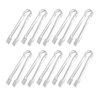 10 Pcs Plastic Buffet Serving Tongs, Clear Kitchen Tongs Mini Serving Utensil Tongs for Food Ice Salad Buffet Barbecue Cookies, 6.3 Inches
