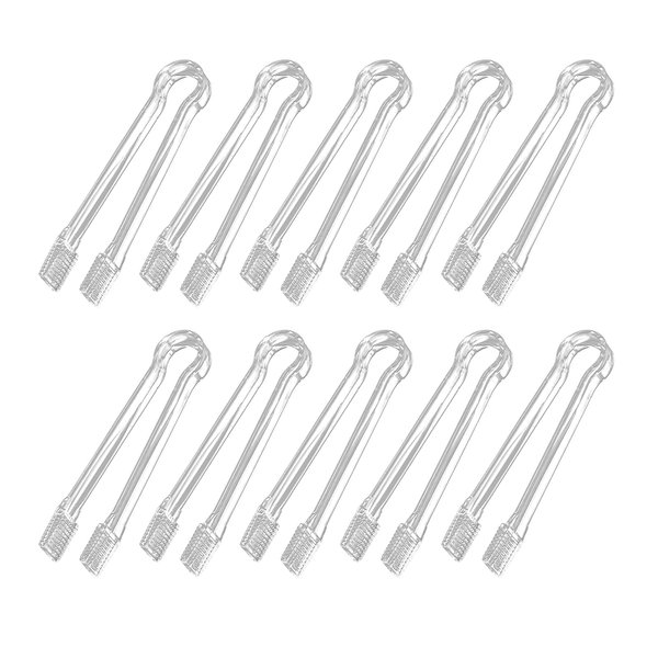 10 Pcs Plastic Buffet Serving Tongs, Clear Kitchen Tongs Mini Serving Utensil Tongs for Food Ice Salad Buffet Barbecue Cookies, 6.3 Inches
