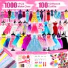 Axirata 1000+PCS Fashion Designer Kit for Girls Creativity DIY Arts & Crafts Kit for Kids with Fashion Design Sketchbook, 4 Mannequins, Sewing Kit for Teen Girls Birthday Gift Age 6 7 8 9 10 11 12+