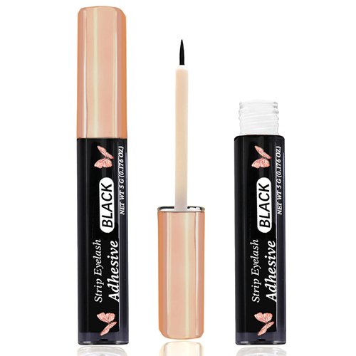 Clear Eyelash Glue Strong Hold Lash Glue Eyelash Adhesive Latex-Free Waterproof False Eyelash Glue Safe Suitable for Sensitive Eyes Eyes Lash Adhesive (0.176oz,Clear* 3Pcs)