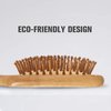 Hair Brush-Natural Wooden Bamboo Detangler Paddle Brush and Comb Set Eco Friendly Hairbrush for Women Men and Kids Thin Long Curly Hair Types and Massage Scalp(2Pcs)