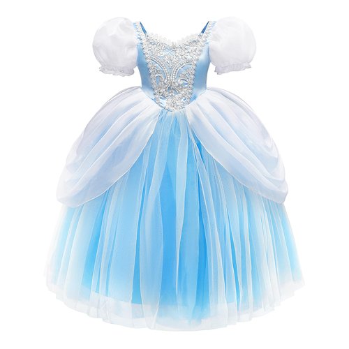 Axaxa Girls Cinderella Costume Halloween Princess Dress Up Fancy Birthday Party Ball Gown with Accessories