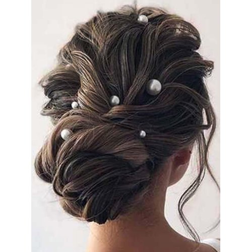 Catery Pearl Wedding Hair Pins Silver Bridal Hair Piece Bride Hair Accessories for Women and Girls(Pack of 6)
