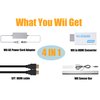 4 in 1 Wii to HDMI Adapter + Wii Power Cord AC Adapter + Wii Sensor Bar Wired Motion Sensor Bar + 5ft High Speed HDMI Cable Compatible with Nintendo Wii (Not for Wii U)