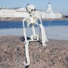 UMEELR 5Pcs Hanging Skeleton Halloween Decorations, 16in Movable Joints Realistic Full Body Poseable Plastic Skeleton for Yard Garden Patio Haunted House Halloween Party Decoration