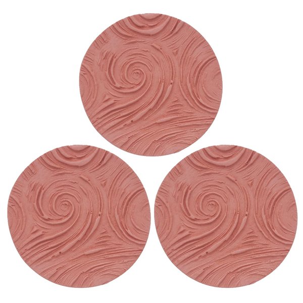 TenLeaves Terracotta Clay Diffuser Disk for Essential Oils (Hand-Made, Kiln-Fired, Swirls) (Pack of 3)