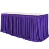 Partisky Purple Polyester Table Skirt for Rectangle Tables 6ft, Wrinkle Resistant Pleated Ruffle Table Cloth for Banquet Wedding Trade Baby Shower Display Gift Dining Table
