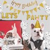 Esweny Dog Cat Birthday Party Supplies,Dog Cat Party Decorations,Lets Pawty Balloons Dog Cat Birthday Hat, Happy Birthday Banner Foil Balloons Pet Party Decoration