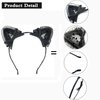 XXFBJNMD Black Lace Cat Ears Headband Black Polka Dot Cat Ears Hairband Women's Fashion Hairband Halloween Costume Accessories for Girls and Ladies(Bow Lace)
