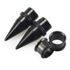 Awinrel Stainless Steel 1/2" Ear Gauge Taper Stretching and Single Flare Plugs Flesh Tunnel Kit with O-ring 2 Pairs Black 12mm