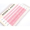 Colored Pink Lash Clusters, 3D Volume 20D Curl C, Thickness 0.10mm, Length 8-16mm Mixed Tray, 100 PCS of Pink Eyelash Clusters, Faux Mink Pink Individual Lash Extensions DIY