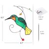 HAOSUM Hummingbird Stained Glass Window Hangings Suncatcher Gift for Mom Stained Glass Bird Garden Patio Decor (6.3"×4.7”)
