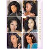 Apeasex Glueless Wigs Human Hair Pre Plucked Pre Cut Wear and Go Curly Human Hair Wig Short Curly Bob Wig Human Hair Side Part Deep Wave Lace Front Wigs for Black Women 180 Density 12 Inch Closure Wig