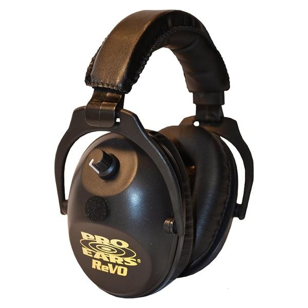 Pro Ears ReVO Electronic Earmuffs, Child-Sized Hearing Protection Muff, NRR 25, Dual Circuit Boards, Exclusive DLSC Technology, Pro Form Leather Seals, Made in USA, Black