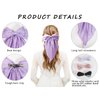 PQZKLDP 2PCS Silky Satin Hair Bows Big Versatile Hair Bows Cute Clips for Women Purple Hair Bow Ribbons Oversized Long Tail Metal Clips Bowknot Aesthetic Hair Accessories (PD 208)