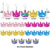 CiciBear 25 Pack Crown Sequin Keychains for Gold Themed Party Favors, Kids and Adults Birthday Gift, Baby Shower, Crown Princess Prince King Queen Party, 5 Colors