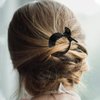 Beatifufu 2Pcs Black Round Inner Toothed Hair Clip Fish Tail Clip Ponytail Holder Strong Tension Hair Claw for Secure Styling and Everyday Use
