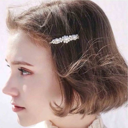 Yheakne Pearl Wedding Hair Pin Clips Gold Pearl Hair Barrette Bridal Headpieces Decorative Hair Pins Headwear Pearl Hair Clip Bride Hair Accessories for Women and Girls Gifts (Pearl A)