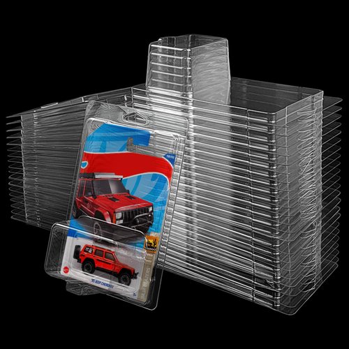 Hlimior 24 Pcs Clear Protector Cases Model Car Clamshell Cases Display Case Clear Protective Packs Car Blister Pack Covers Compatible with Hot-Wheels for Storage, 7.5 x 5 x 2 Inch