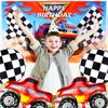 Truck Party Decorations Supplies Include Truck Backdrop Party Photography Background 5 x 3 Feet Truck Happy Birthday Banner 6 x 1 Feet for Kids Party Photography Party Decor