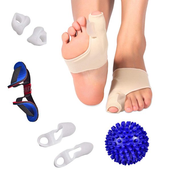 DRAMEDIC Bunion Corrector Splint Cushions Orthopedic Toe Separator Support Splint Turf Brace Spacer Straightener Protector Socks Relief Pain Treatment Elastic Hammer Toe Aid Alignment Insole