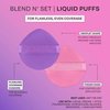 Freeman Blend N' Set Liquid Puff Set, Cushion Makeup Puffs For Liquid & Cream Foundation, Concealer, Blush, & Highlight, Round Puff For Makeup Blending, With Finger Band, Vegan & Cruelty-Free, 8 Count