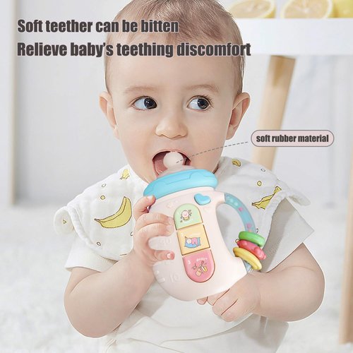 Baby Musical Toy 18M+ Cute Baby Bottle Light Up Music Baby Toys Early Learning Educational Infant Toys Baby Girl Boys Birthday Gift Toy for 2 3 Years Old (Pink)