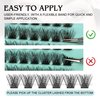 Hermosa Belleville Bliss, Cluster Lashes 72 Pcs Individual Hermosa Lash Clusters False Eyelashes Extension Natural Look, DIY Eyelash Extension Style at Home HMDIY-4