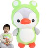 CASAGOOD Duck/Penguin Stuffed Animal in Frog Costume Adorable Plushies Wearing Green Frog Outfit Plush Toys Great for Kids and Lovers,Stuffed Penguin Animals 10 Inch