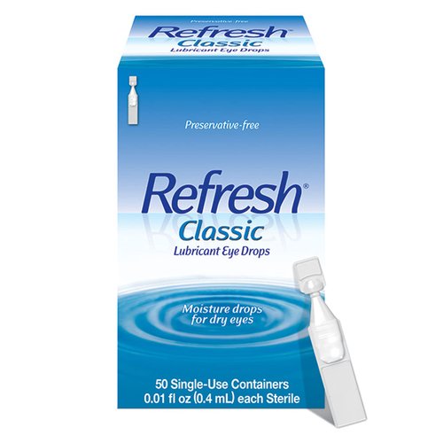 Refresh Classic Lubricant Eye Drops, Preservative-Free,0.01 Fl Oz Single-Use Containers, 50 Count, Pack of 1, Packaging May Vary