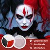3 Colors Face Body Paint [Black White Red] + 3pc Sponge + 3pc Brush, Baseball Eye Black for Sport Face-Painting, Face Paint Halloween Makeup Kit for Zombie Clown Vampire Skeleton Joker Costume Makeup