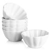 DOWAN Ramekins 4 oz, Creme Brulee Ramekins, Flower-Shaped Porcelain Ramekins Oven Safe for Baking Souffle, Custard Cups, Small Dipping Bowls, Sauces Bowls, Charcuterie Bowls, Set of 6, White