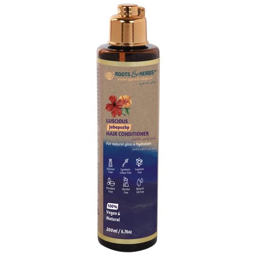 ROOTS AND HERBS Ayurvedic Hair Conditioner 100% Vegan No Paraben Jabapushp Lucious Hair Conditioner Hydrates Nourishes & Restores Shine, For Damaged Dry Hair for Men and Women 6.76oz
