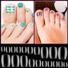 PAGOW 500 Pcs False Toenails Artificial French Acrylic Clear Toe Nail Tips 10 Sizes for Full Cover DIY Foot Nails