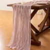 Socomi Pink Table Runner Spring Easter Cheesecloth Table Runner 120 inch Cheese Cloth Runner 10FT Boho Rustic Gauze Table Runner for Wedding Party Baby Shower Birthday Decor
