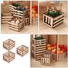 Toyvian 3PCS Miniature Dollhouse mini baskets miniature craft mini storage baskets Crate, Wooden Milk