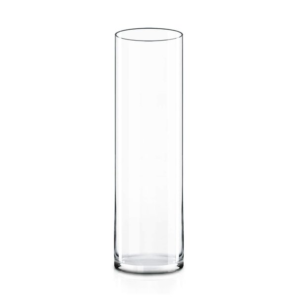 CYS Excel Clear Glass Cylinder Vase (H:16" D:4") | Multiple Size Choices Glass Flower Vase Centerpieces | Hurricane Floating Candle Holder Vase