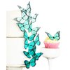 Sugar Robot Inc. Edible Butterflies Ombre Monarchs Made in the USA Premium Crafted - Cake and Cupcake Toppers, Decoration (turquoise)