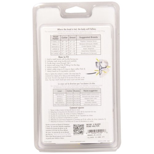 Coastal Pet Walk 'n Train Dog Head Halter - Gentle Leader for Dogs - No-Pull Dog Harness - Quick-Drying Polyester - Black - Medium